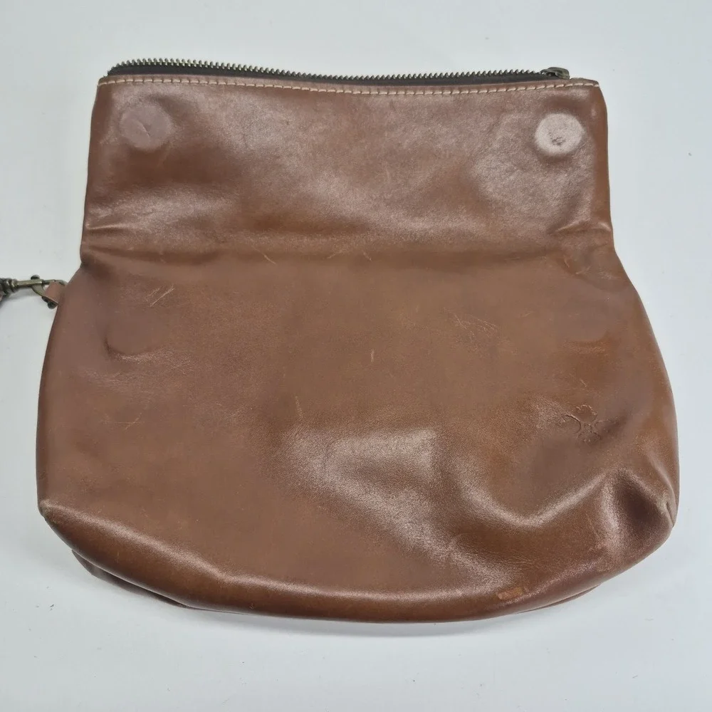 Patricia Nash Valerie Fold Over Wristlet Brown Tan Tooled Leather Finish